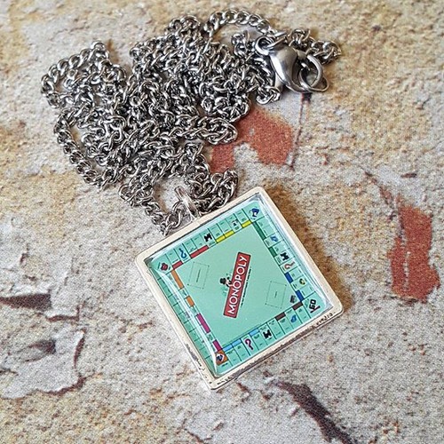 Unique monopoly board necklace - monopoly,