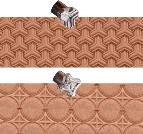 Leather stamps 2pcs - leather,