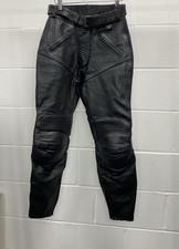 Ladies Black Leather Motorcycle Trousers By Texpeed UK 10R