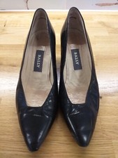 BALLY Black Leather Ladies Court Shoes UK Size 4.5