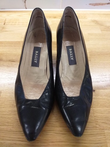 Bally black leather ladies - black,