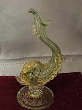 Vintage Venetian Handblown Gold Dolphin Carafe by Salviati, 1970