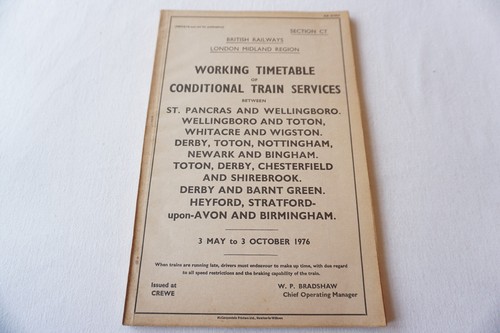 1976 railway working timetable - working,