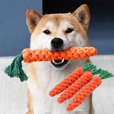 Carrot dog rope toy - carrot,