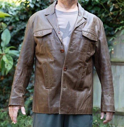 Retro brown leather jacket - retro,