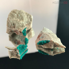 3 Pieces 23g Dioptase Crystal on Matrix - Vibrant Green - Rare Mineral Collector