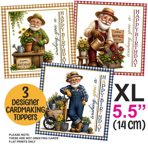 Gardening card toppers - 3,