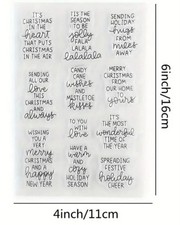 Christmas Clear Stamps Sentiments Words Transparent Stamp Card Making Crafts 