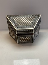 Victorian Antique Anglo-Indian Sadeli Inlaid Mosaic Stationery Box Circa 1900