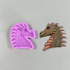 Dragons Head Mould Silicone Fondant Icing Cake Decorating Topper Resin Sugarcaft