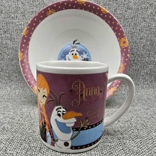 Disney - Frozen - Anna & Snowman Olaf - Ceramic Bowl & Mug Set - Purple