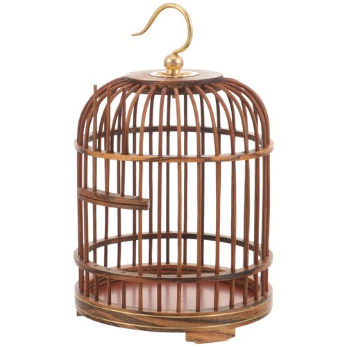 Wooden bird cage decor - cage, parrot
