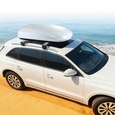 450 Litre Car Roof Top Box Gloss White 90KG Large Luggage Camping Travel + Key