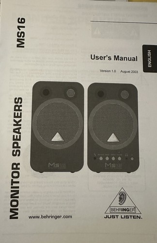 Behringer ms16 manual plus - behringer, 08