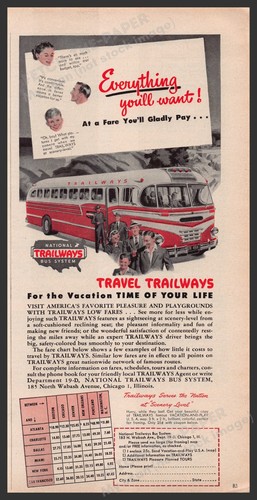 National trailways bus system - trailways,