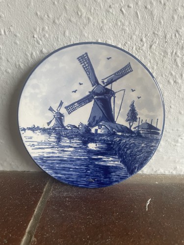 Delft blue windmill plate - delft,