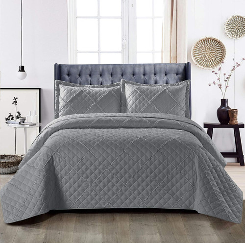 Embossed quilted bedspread bed - quilted,