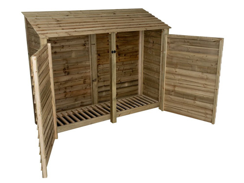 Wooden log store with - log,