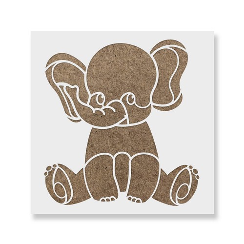 Baby elephant stencil - stencil,