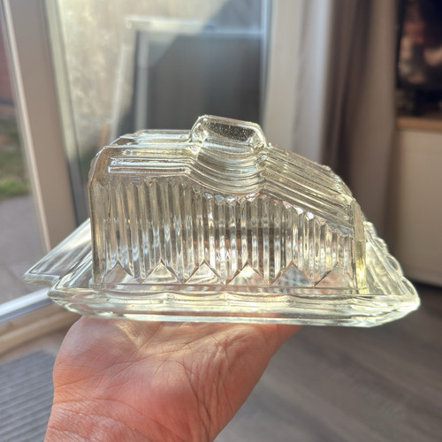 Clear ribbed glass - glass, butter