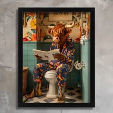 Highland Cow Wall Art Funny