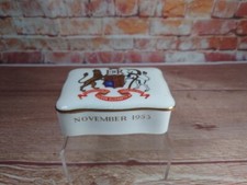 Ceramic Trinket Box Queen Elizabeth II Coronation Bermuda Visit