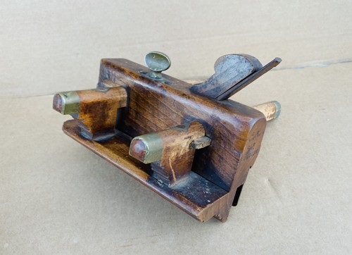 Antique wooden brass plough - antique,