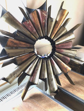 Hand crafted contemporary Round metal 78 cm with centred mirror  of 16cm