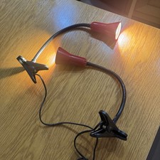 Vintage Micromark Space Age Lamp Red Tulip Clip Clamp