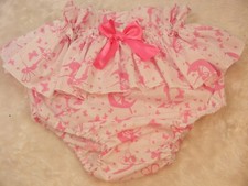 ADULT BABY SISSY white pink fairies DIAPER nappie COVER PANTIES  OPT LININGS