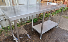 STAINLESS HEAVY DUTY TABLE WITH HAND SINK, TAPS & UNDERSHELF 175 X 65CM £195+VAT