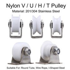 Stainless Steel Nylon V-U-H-T Groove Track Sliding Door Roller Suspension Pulley