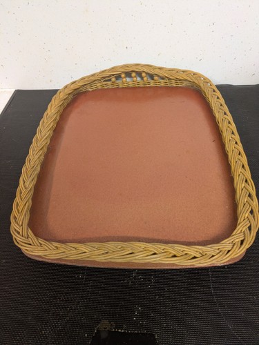 Vintage wicker serving - wicker,