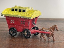 Vintage Miniature Benbros Mighty Midget No.5 Gypsy Caravan & Horse Diecast Model