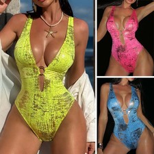 Womens Sexy Metallic One Piece