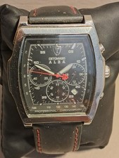 Detomaso Alba DT1011-A Men's Chronograph Watch Black Dial/ Leather Strap Working