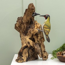 Teak Root Woodpecker Sculpture
