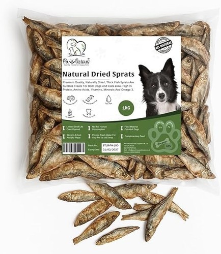 1kg air dried whole - sprats, for