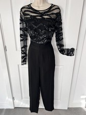 Reiss Black Sequin Mesh Long