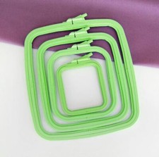 Green embroidery hoops square - embroidery, hoops,
