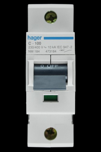 Hager 100 amp curve 10ka - hager, mcb