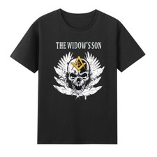 Freemason The Widow's Son Wings Skull Masonic Compass Square T-Shirt