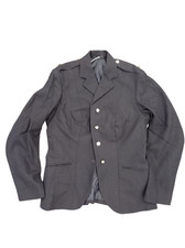 Vintage Black Military Style Blazer with Star Epaulette and Buttons Ladies