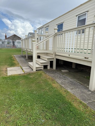 Static caravan with decking - static,