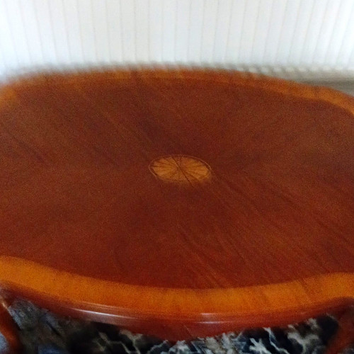 Antique round brown wooden - antique,