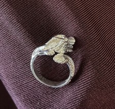 White Metal Dragon Ring
