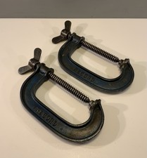PAIR OF VINTAGE RECORD WING NUT TYPE 4” INCH G CLAMPS MADE IN ENGLAND