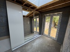 Fitted Corner Wardrobe, 2 Sliding Doors, Track, End Panel & rails