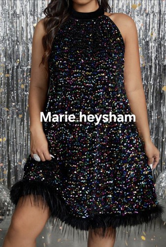 Rainbow sequin halter - rainbow, neck