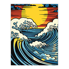 The Great Wave Modern Seascape Comic Book Pop Art Wall Art Poster Print Picture